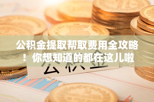 泉州公积金提取帮取费用全攻略!你想知道的都在这儿啦 泉州公积金提取帮取费用全攻略!你想知道的都在这儿啦